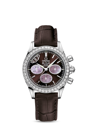 Omega De Ville Co-Axial 35 Chronograph Stainless Steel Diamond / Brown / Strap